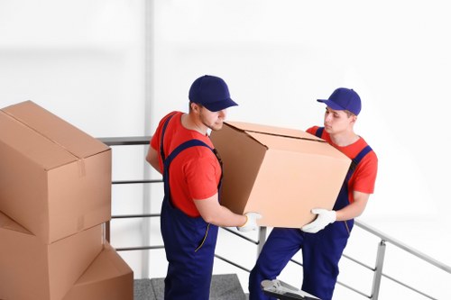 House movers preparing a local home move in Woodside