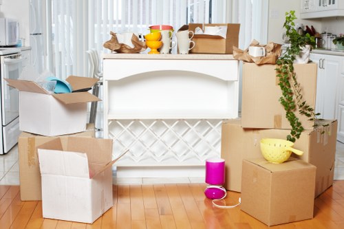 Removal van and moving boxes for a local move in Woodside
