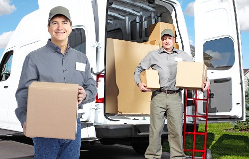 Household furniture being loaded during a Woodside removals service
