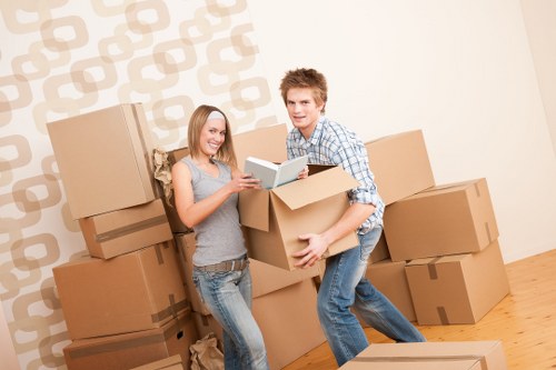 Preparing boxes and furniture for a local move in Woodside