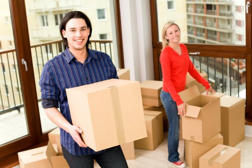 Loading furniture and boxes for a Woodside man with van removal